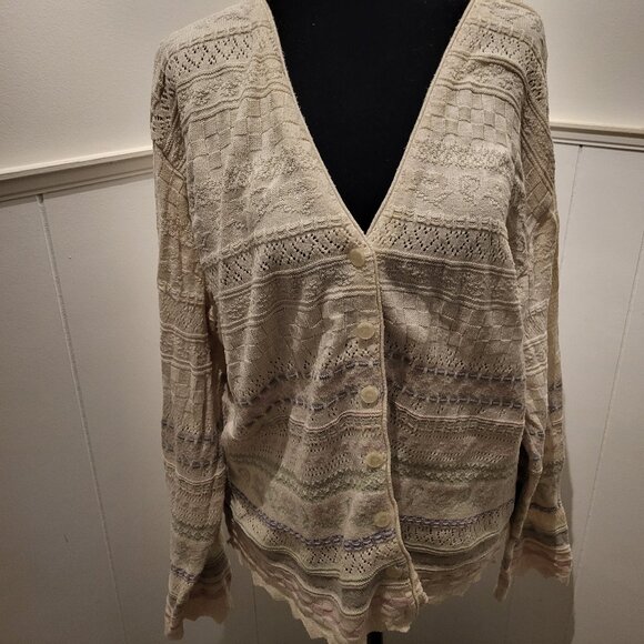 Vintage Northern Tradition Pointelle knit cardigan - Picture 2 of 7